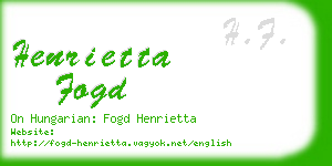 henrietta fogd business card